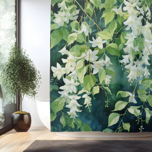 Rideaux De Douche Aquarelle Fleurs de Jasmin qui dérivent