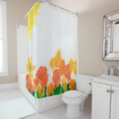 Rideaux De Douche Aquarelle Florale (En situation)