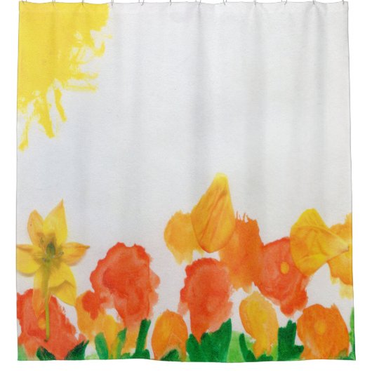 Rideaux De Douche Aquarelle Florale (Devant)