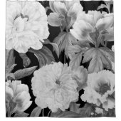 Rideaux De Douche Aquarelle florale Black & White Peonies (Devant)