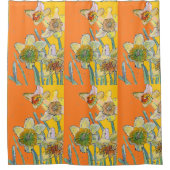 Rideaux De Douche Aquarelle florale de jonquille orange (Devant)