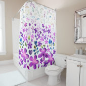 Rideaux De Douche Aquarelle florale de Lilac (En situation)