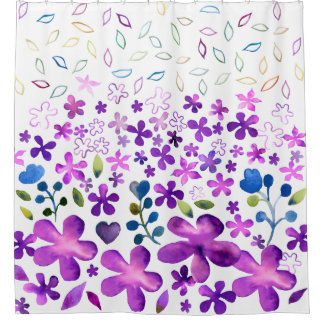 Rideaux De Douche Aquarelle florale de Lilac