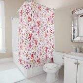 Rideaux De Douche Aquarelle florale moderne (En situation)