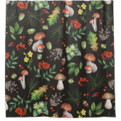 Rideaux De Douche Aquarelle Forêt Champignons Fleurs Feuilles | (Devant)