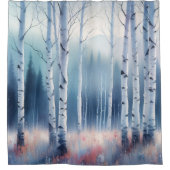Rideaux De Douche Aquarelle Forêt d'Aspen (Devant)