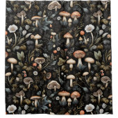 Rideaux De Douche Aquarelle Forêt Verdure Champignons Automne (Devant)