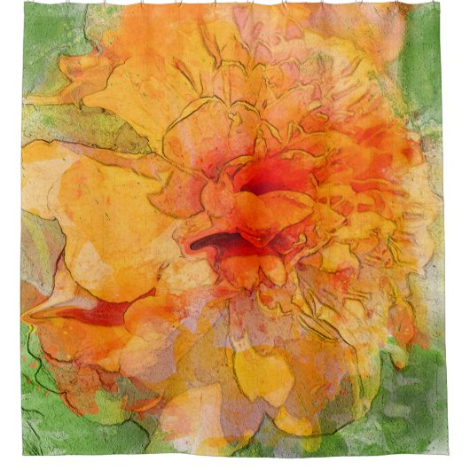 Rideaux De Douche Aquarelle Golden Marigold (Devant)