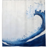 Rideaux De Douche Aquarelle Great Wave Style japonais (Devant)