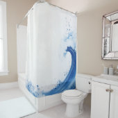 Rideaux De Douche Aquarelle Great Wave Style japonais (En situation)