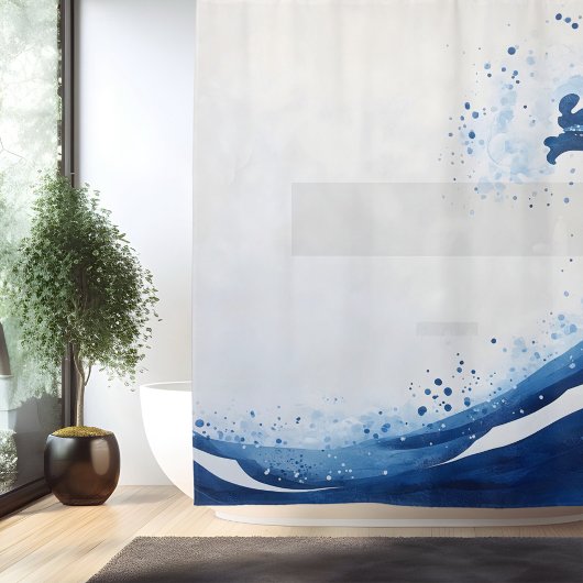 Rideaux De Douche Aquarelle Great Wave Style japonais