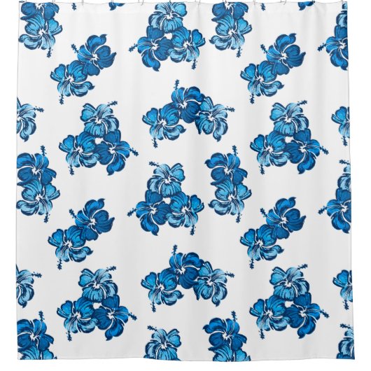 Rideaux De Douche Aquarelle Hibiscus Hawaiian Tropical (Devant)