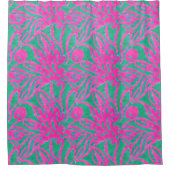 Rideaux De Douche Aquarelle Hot rose Aqua Oversize Damask Inspiré (Devant)