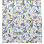 Rideaux De Douche Aquarelle Hydrangea & Fleurs Roses (Devant)