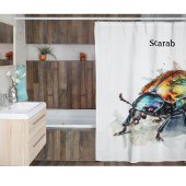 Rideaux De Douche Aquarelle Iridescente Beetle, personnalisé