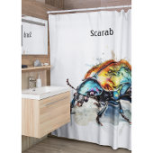 Rideaux De Douche Aquarelle Iridescente Beetle, personnalisé