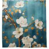Rideaux De Douche Aquarelle japonaise en fleurs de cerisier (Devant)