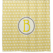 Rideaux De Douche Aquarelle Jaune Spots Personnalisés Monogramme (Devant)