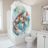 Rideaux De Douche Aquarelle Koi Fish (En situation)