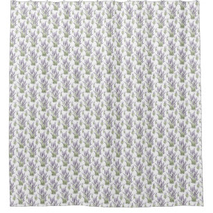 Rideaux De Douche Aquarelle lavande ClipArt, Motif Flora
