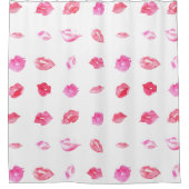 Rideaux De Douche Aquarelle Lèvres Roses. Chic motif, Design tendanc (Devant)