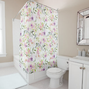 Rideaux De Douche Aquarelle libre expressive ressort floral