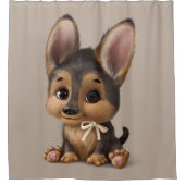 Rideaux De Douche Aquarelle mignonne Chien Chien Chien Tan (Devant)