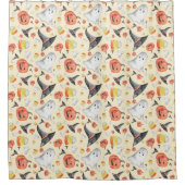 Rideaux De Douche Aquarelle mignonne Halloween Corn Corn Citrouille  (Devant)