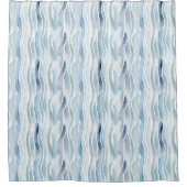 Rideaux De Douche Aquarelle moderne Motif Bleu Bande (Devant)