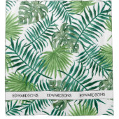 Rideaux De Douche Aquarelle moderne nom de famille feuille tropical (Devant)