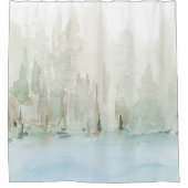 Rideaux De Douche Aquarelle moderne paysage boisé (Devant)