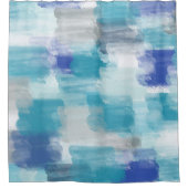 Rideaux De Douche Aquarelle moderne turquoise et gris Art Abstrait (Devant)