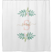 Rideaux De Douche Aquarelle Monogramme floral (Devant)