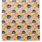 Rideaux De Douche Aquarelle Motif Floral Rétro (Devant)