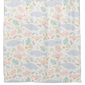 Rideaux De Douche Aquarelle Narwhal et Motif de phoque (Devant)
