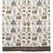 Rideaux De Douche Aquarelle Noël personnalisé moderne (Devant)