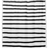Rideaux De Douche Aquarelle noir et blanc Lignes tracées à la main (Devant)