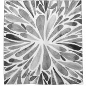 Rideaux De Douche Aquarelle noire et blanche abstraite éclatement fl (Devant)