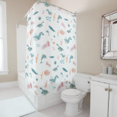 Rideaux De Douche Aquarelle Océan Motif d'animaux marins (En situation)