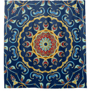 Rideaux De Douche Aquarelle orientale moquette Mandala florale