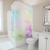 Rideaux De Douche Aquarelle Pastel coloré (En situation)