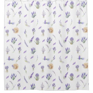 Rideaux De Douche Aquarelle Pastel Lavender Fleurs