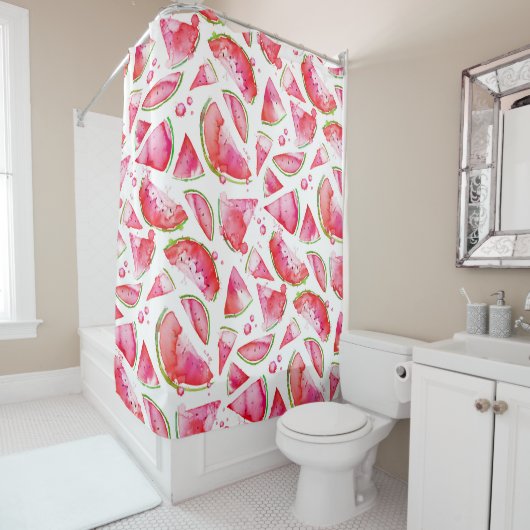 Rideaux De Douche Aquarelle pastèque 1 (En situation)