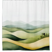 Rideaux De Douche Aquarelle Paysage japonais traditionnel (Devant)