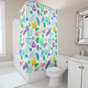 Rideaux De Douche Aquarelle Peint Verre de mer