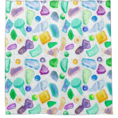 Rideaux De Douche Aquarelle Peint Verre de mer (Devant)