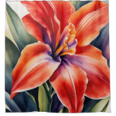 Rideaux De Douche Aquarelle Peinte Orange Lily Flower (Devant)