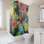 Rideaux De Douche Aquarelle peinture sans couture motif avec perroqu (En situation)