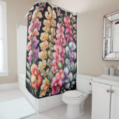 Rideaux De Douche Aquarelle Peinture Snapdragons Fleurs Floral (En situation)