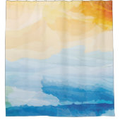 Rideaux De Douche Aquarelle personnalisée Laver l'eau (Devant)